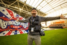 Photographer Mark Watson at Nitro Circus held at Forsyth Barr Stadium, Dunedin, New Zealand on February 6, 2015. 