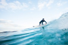 Elliott Brown coiled during a new swell at St Clair Beach, Dunedin, New Zealand. 