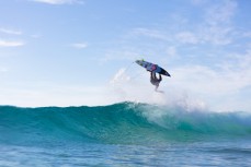 Kaya Horne takes flight at Froggies near Coolangatta on the Gold Coast, Queensland, Australia.