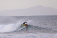 Keo Morrison enjoying a fun swell at a break along the South Coast, Dunedin, New Zealand.
Photo: Derek Morrison