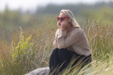 Jane Schofield at Tauranga Bay, Westport, West Coast, New Zealand.