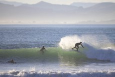 Keo Morrison makes the most of a clean swell on the North Coast, Dunedin, New Zealand.
Photo: Derek Morrison